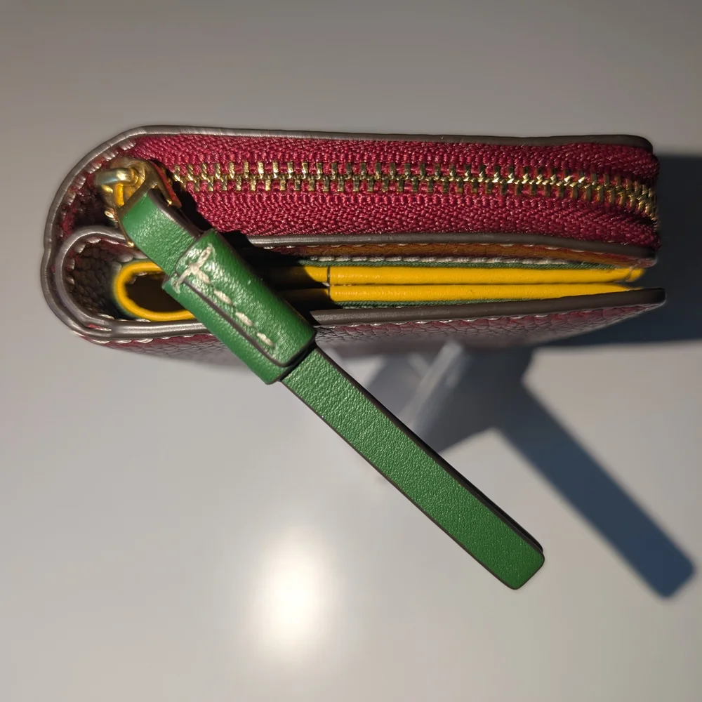 Tory Burch Perry Color-Block Bi-Fold Small Wallet With Tory-Branded Dust Bag